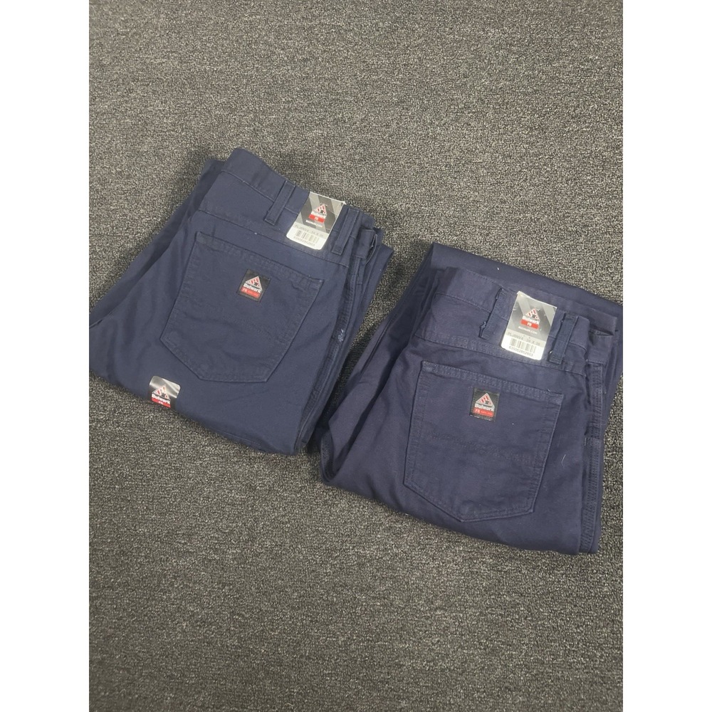 New Bulwark FR Pants 34x36 (Fit 34x37) Navy CAT2 NFPA 2112 - Lot Of 2